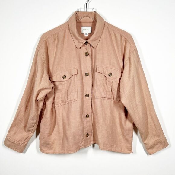 American Eagle Outfitters Women's Size Medium Mauve  Pink Shacket Shirt Jacket - Picture 7 of 7